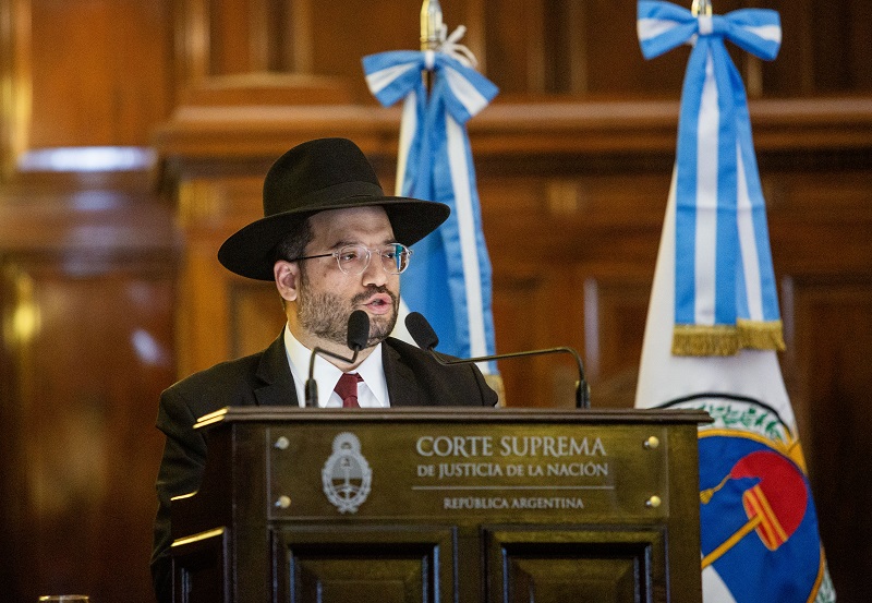 Gran rabino de la AMIA, Eliahu Hamra.
