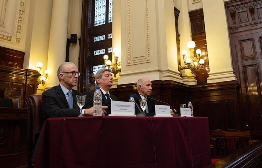Los jueces de la Corte Suprema Carlos Rosenkrantz, Horacio Rosatti y Ricardo Lorenzetti.