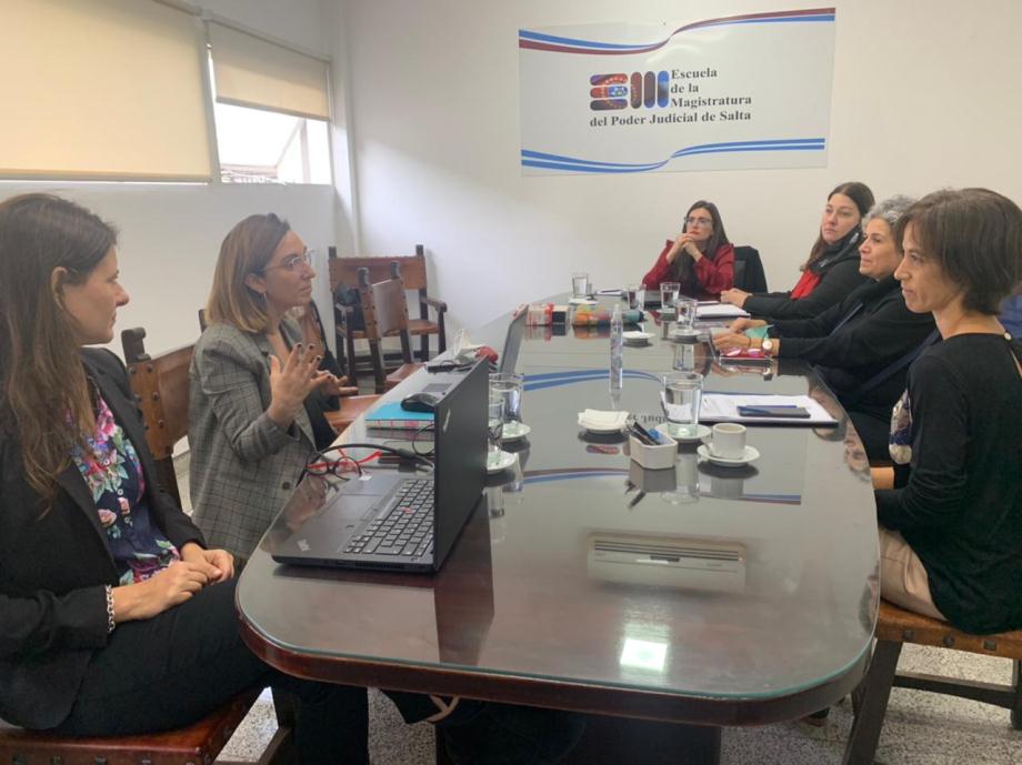 Autoridades de la OM reunidas con representantes de la Corte Suprema de Justicia de Salta.