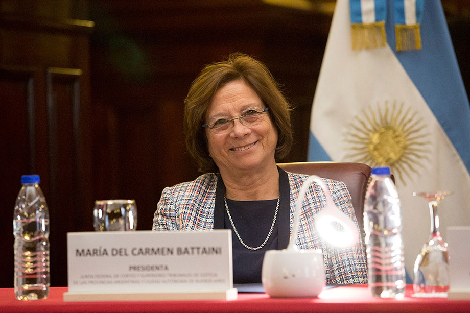 María del Carmen Battaini, presidenta de la Junta Federal de Cortes y Superiores Tribunales de Justicia (Ju.Fe.Jus.)